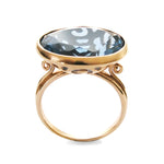 RG1502 Rose Gold Victorian Ring with Sky Blue Quartz