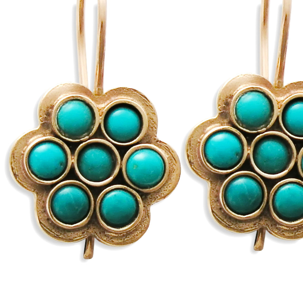 EG0734 Moroccan flower Turquoise earrings