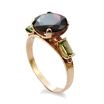 RG1244 Rose gold ring with Garnet and Peridot