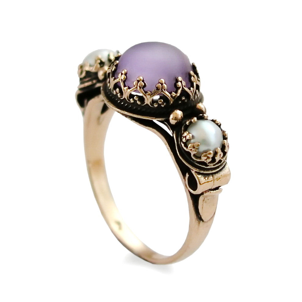 RG1131 Purple stone and Pearls Majestic ring