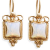 EG7806 Opalite gold square earrings