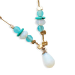 NG0027 Blue gemstones beaded necklace