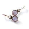 EG1131-2 Purple Zircon and Gold Crown Earrings