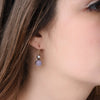 EG1131 Aquamarine Gold crown earrings