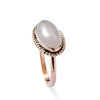 RG1810 Oval Rose Quartz dotted ring