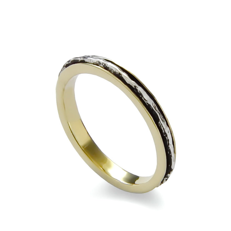R0911B Brass and Silver Thin Spinner Ring