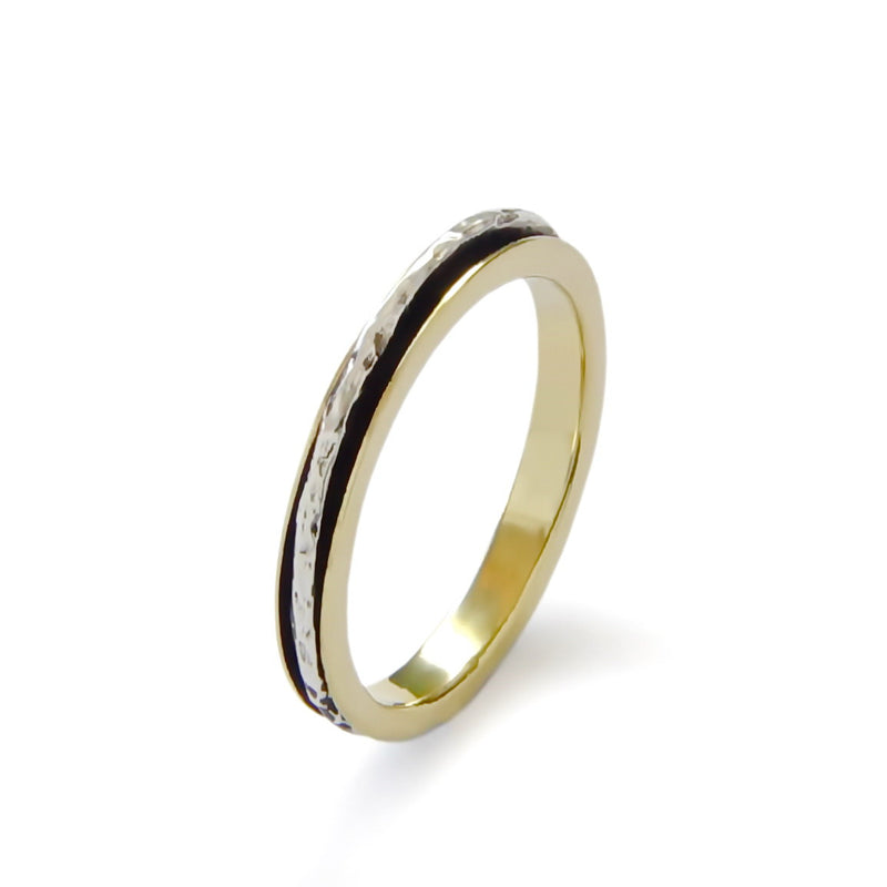 R0911B Brass and Silver Thin Spinner Ring