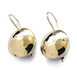 E0352A Round hammered gold earrings