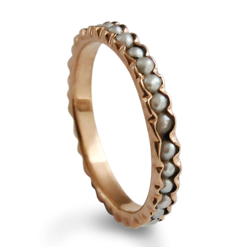 RG0911 Gold Stacking Ring with Pearls