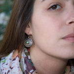 E2042 Floral Filigree Opal Earrings