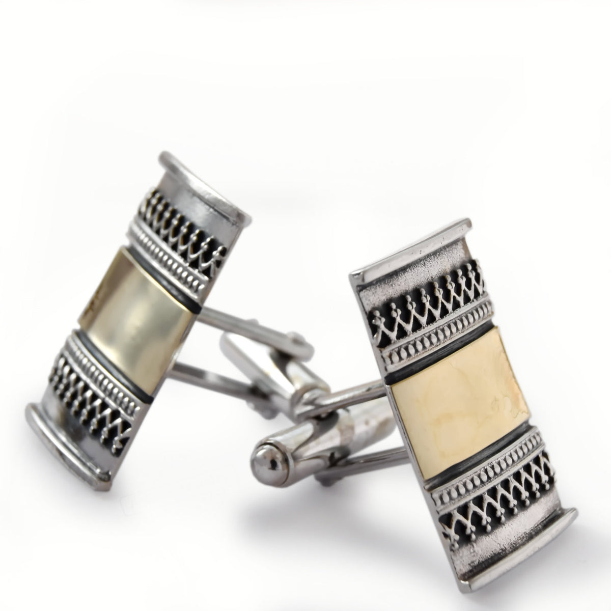 C0252 Ethnic Square Cufflinks