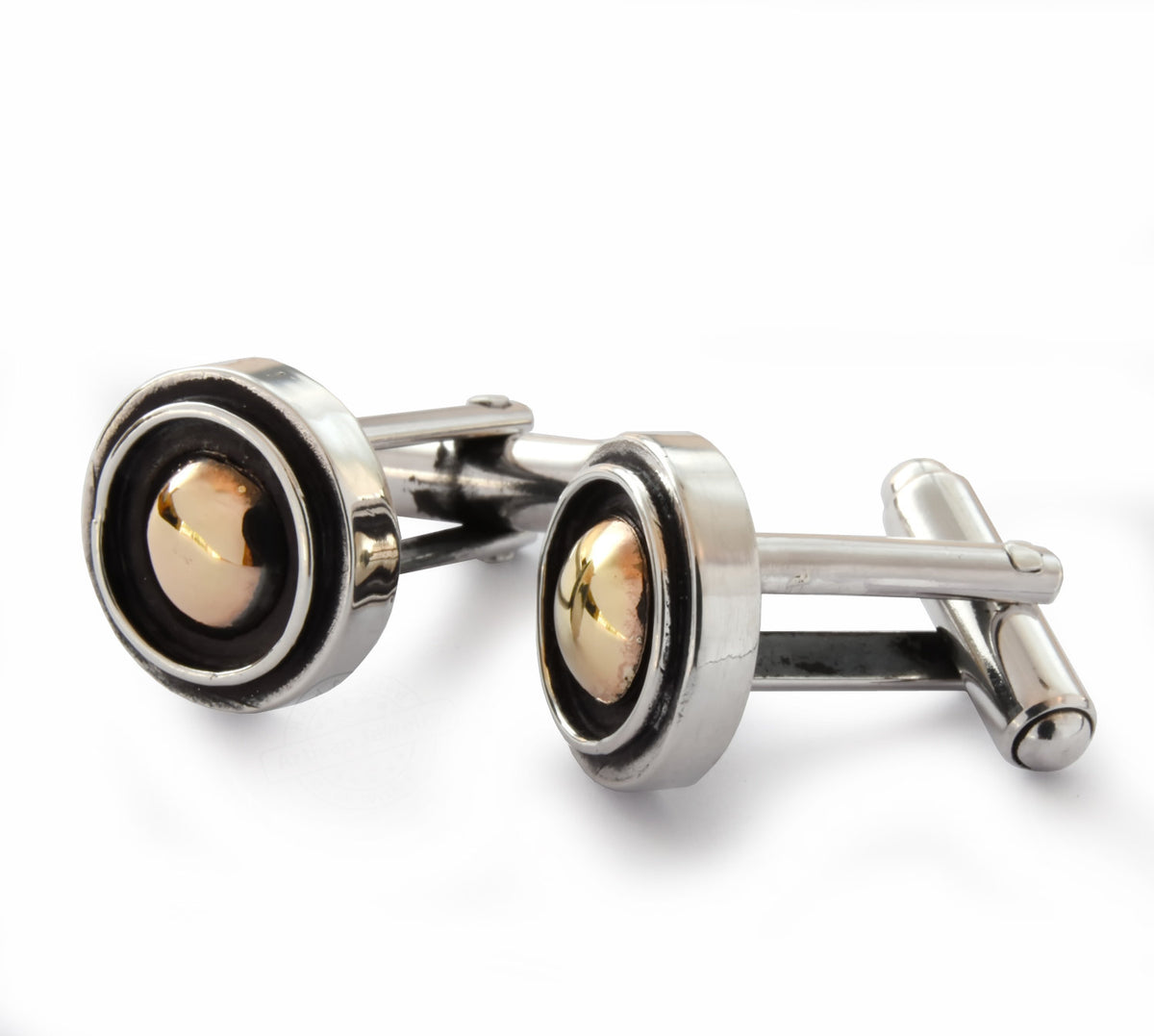 C0267 Round Two Tone Cufflinks