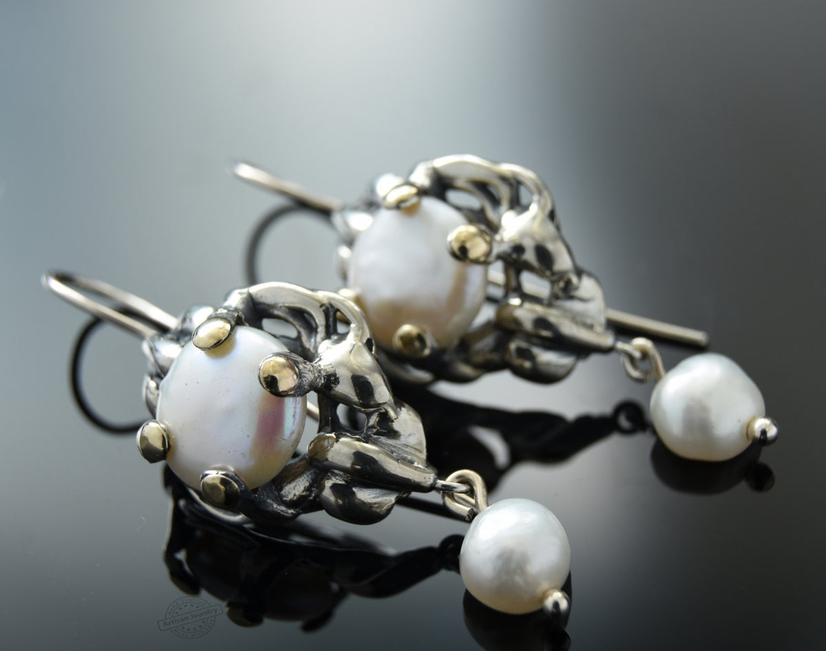 E2100A Bohemian Earrings with Pearls