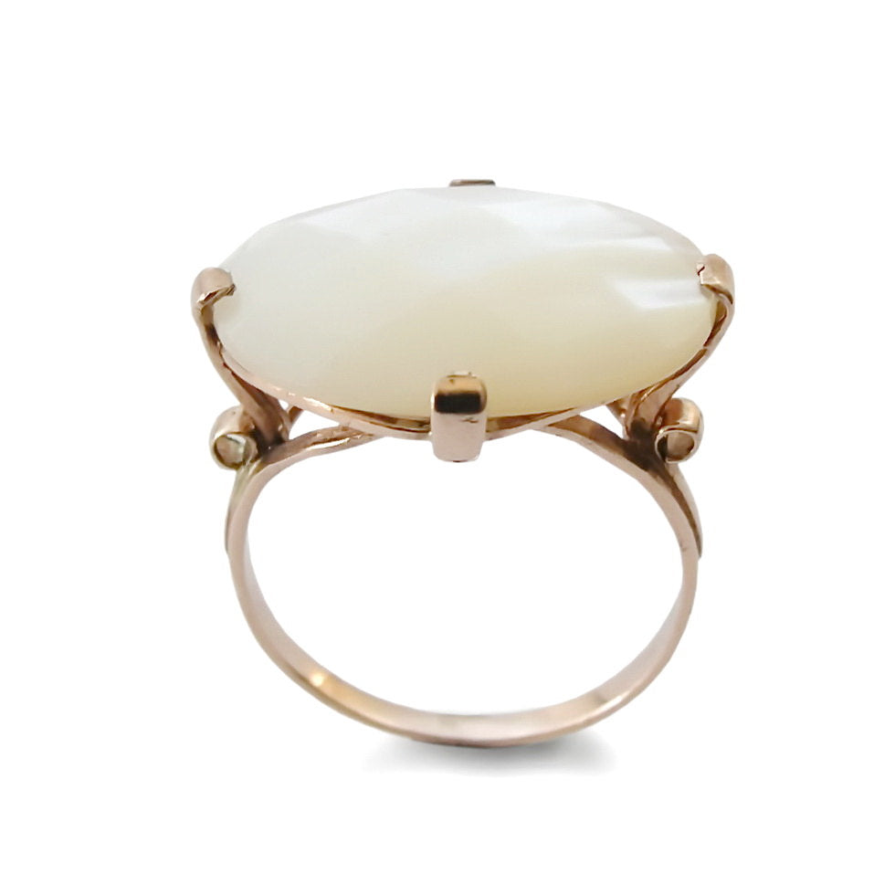 RG1216 Large Mother of Pearls gold ring