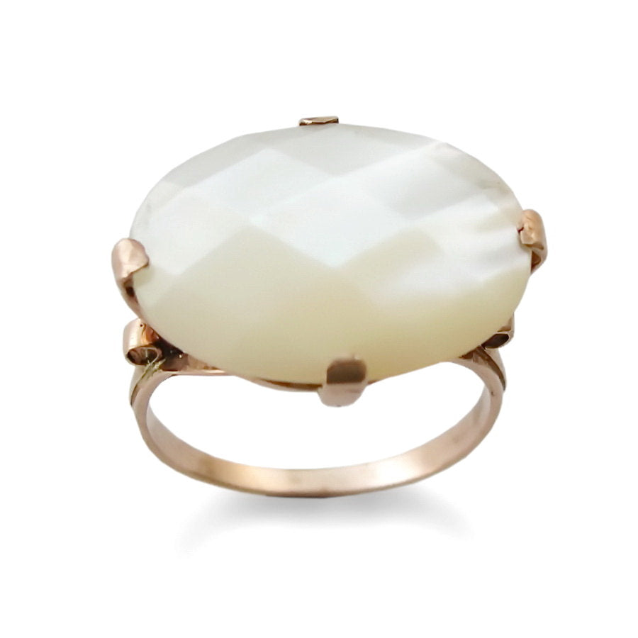 RG1216 Large Mother of Pearls gold ring