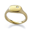 RG1772X Square Gold ring with a Single Diamond
