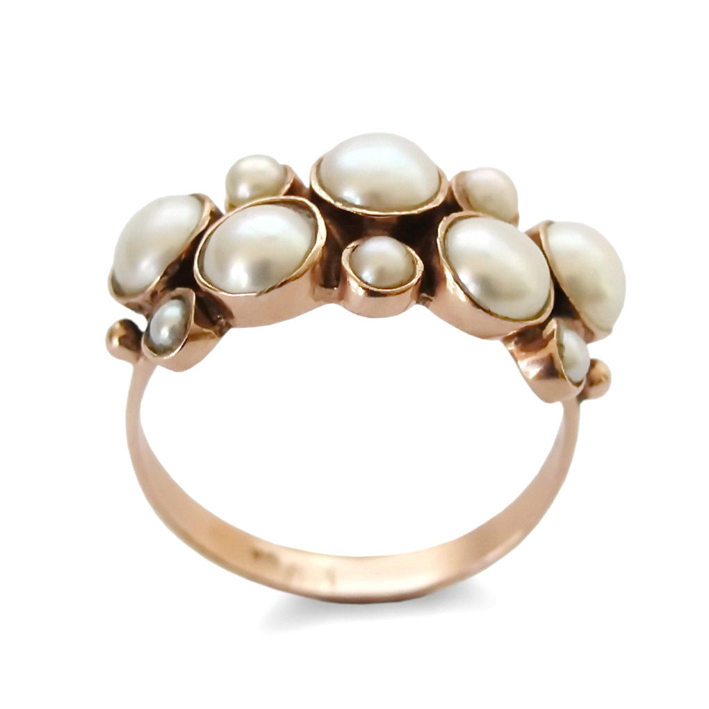 RG1177 Romantic Rose Gold and Pearls ring