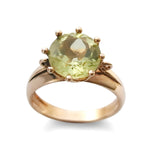 RG1503 Rose Gold Crown Ring with Green Quartz