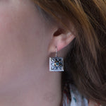 E0293X Ethnic Topaz silver earrings