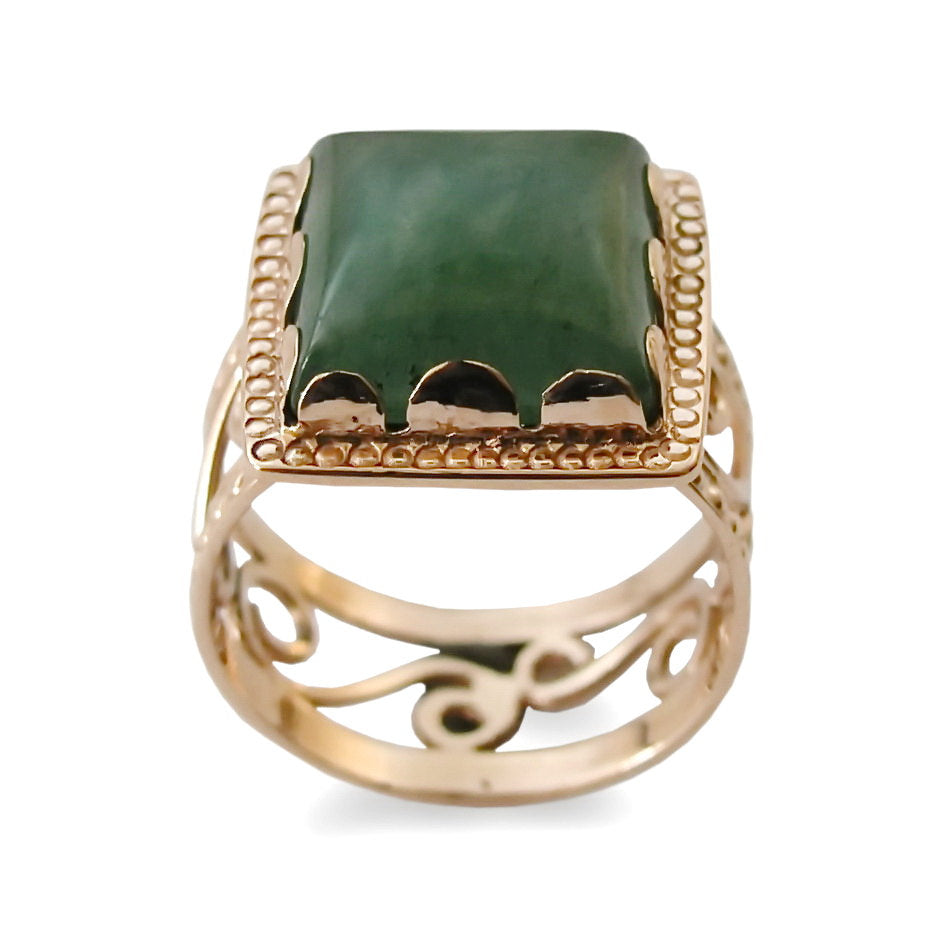 RG1253-8 Ornamental square Aventurine ring