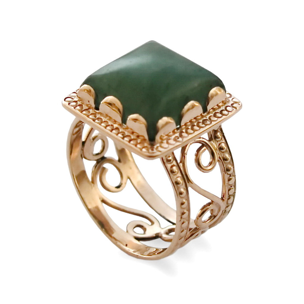 RG1253-8 Ornamental square Aventurine ring