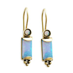 EG0735 Opalite and Garnet rectangle earrings
