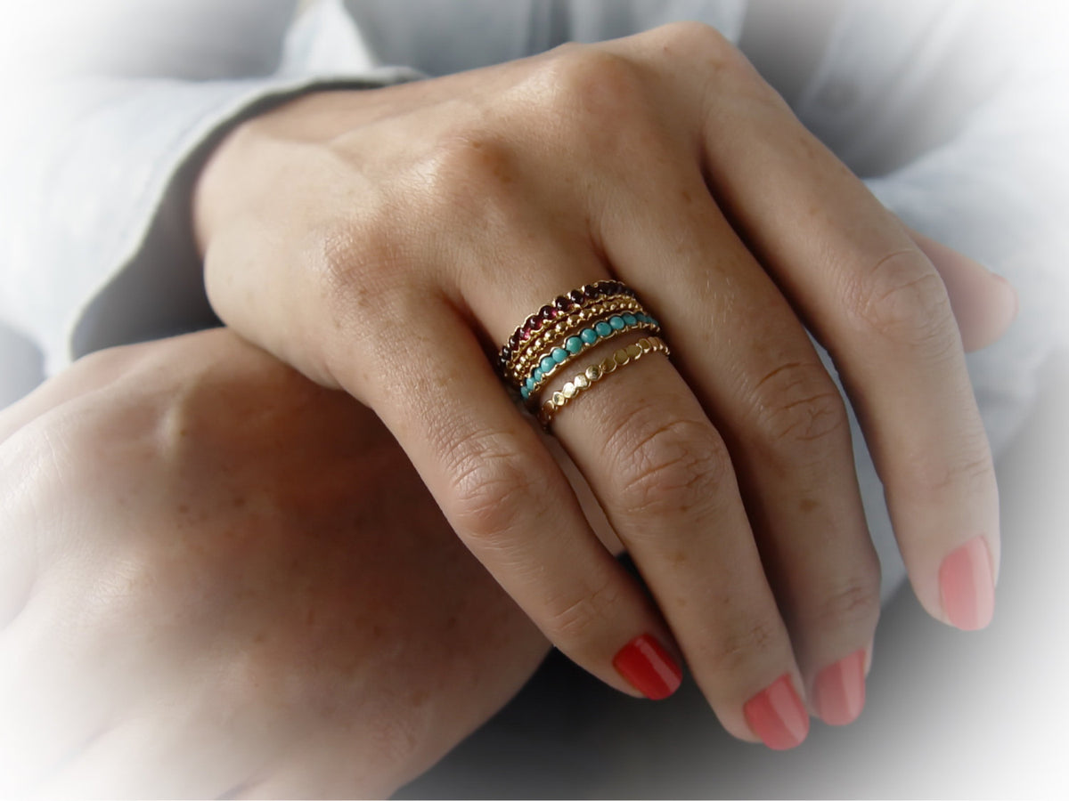 RG0911 Gold Eternity ring with Turquoise