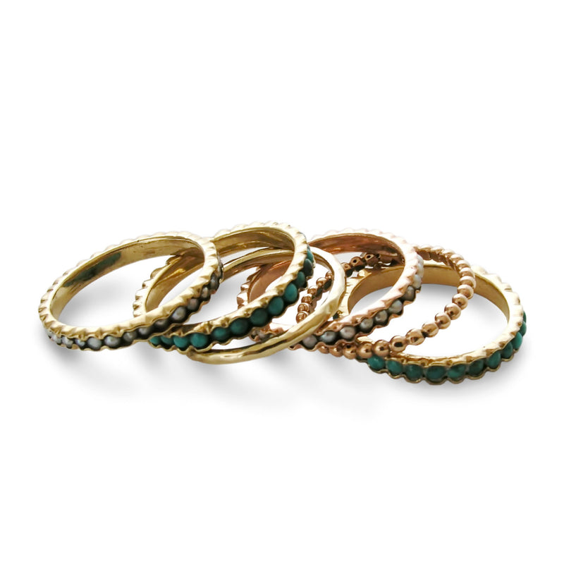 RG0911 Gold Eternity ring with Turquoise