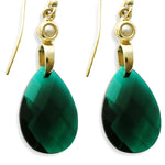 EG7895-4 Teardrop Emerald green earrings