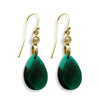 EG7895-4 Teardrop Emerald green earrings