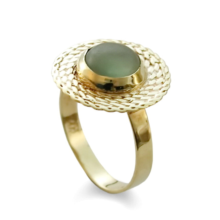 RG1178A Green Quartz braided ring