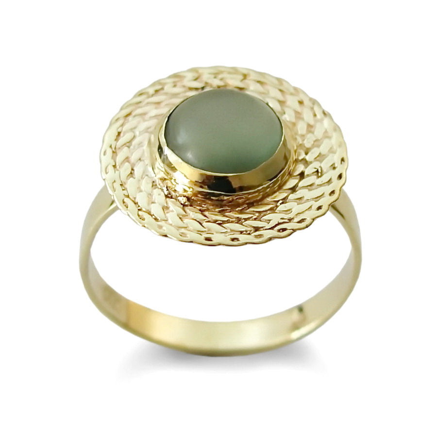 RG1178A Green Quartz braided ring