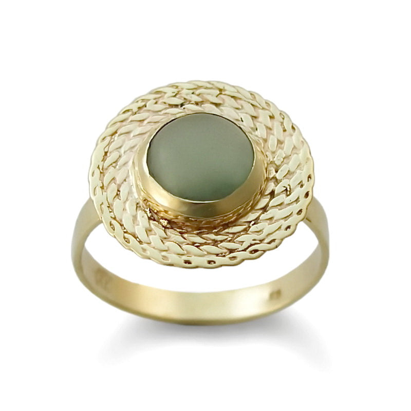 RG1178A Green Quartz braided ring