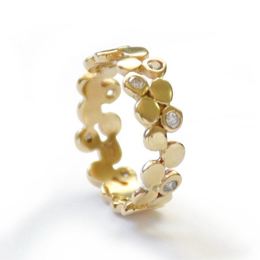 RG1175X Gold and Diamonds Dotted Ring