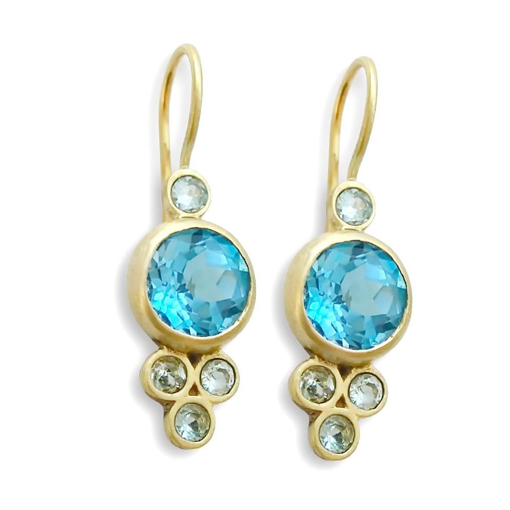 EG0731T Classic Topaz gold drop earrings