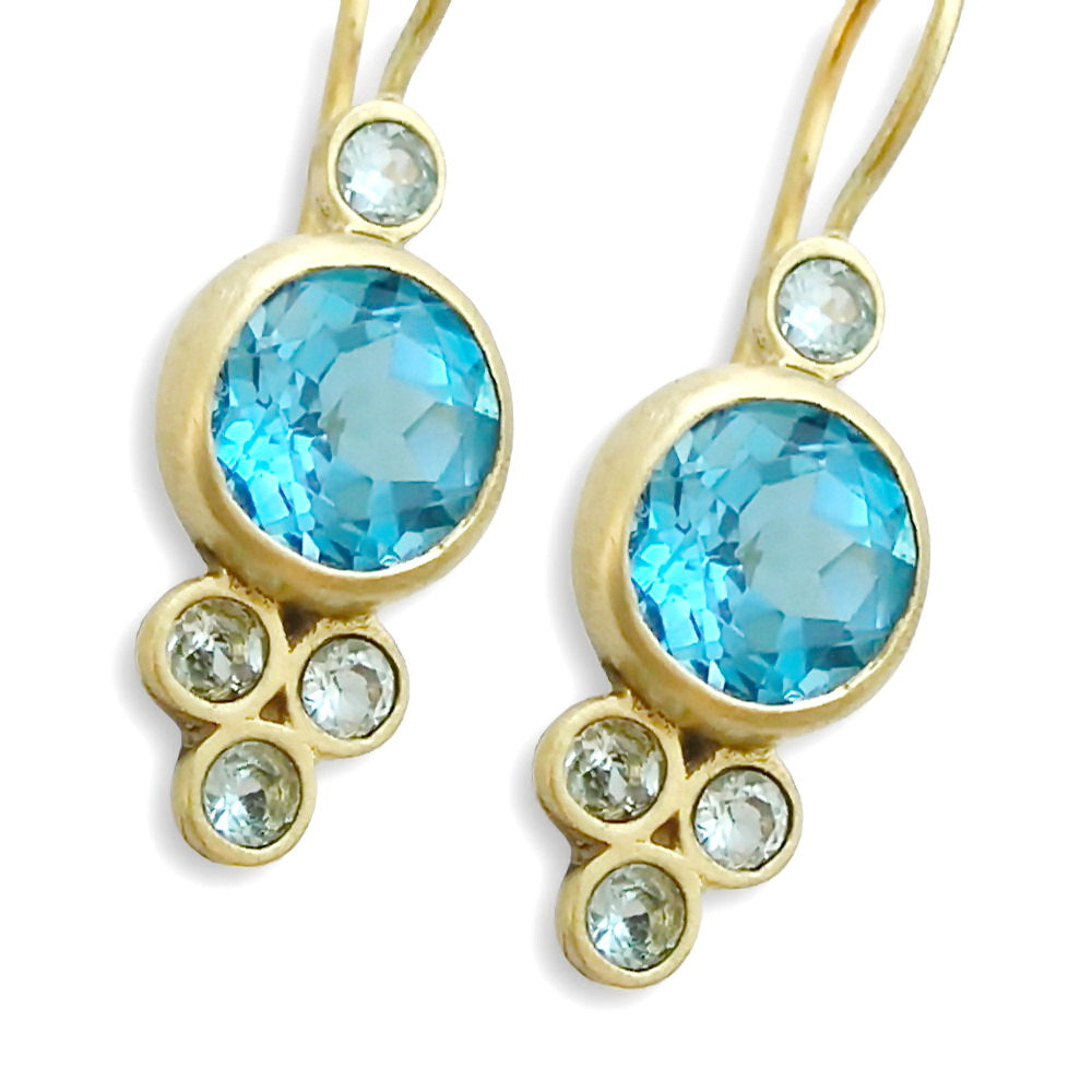 EG0731T Classic Topaz gold drop earrings