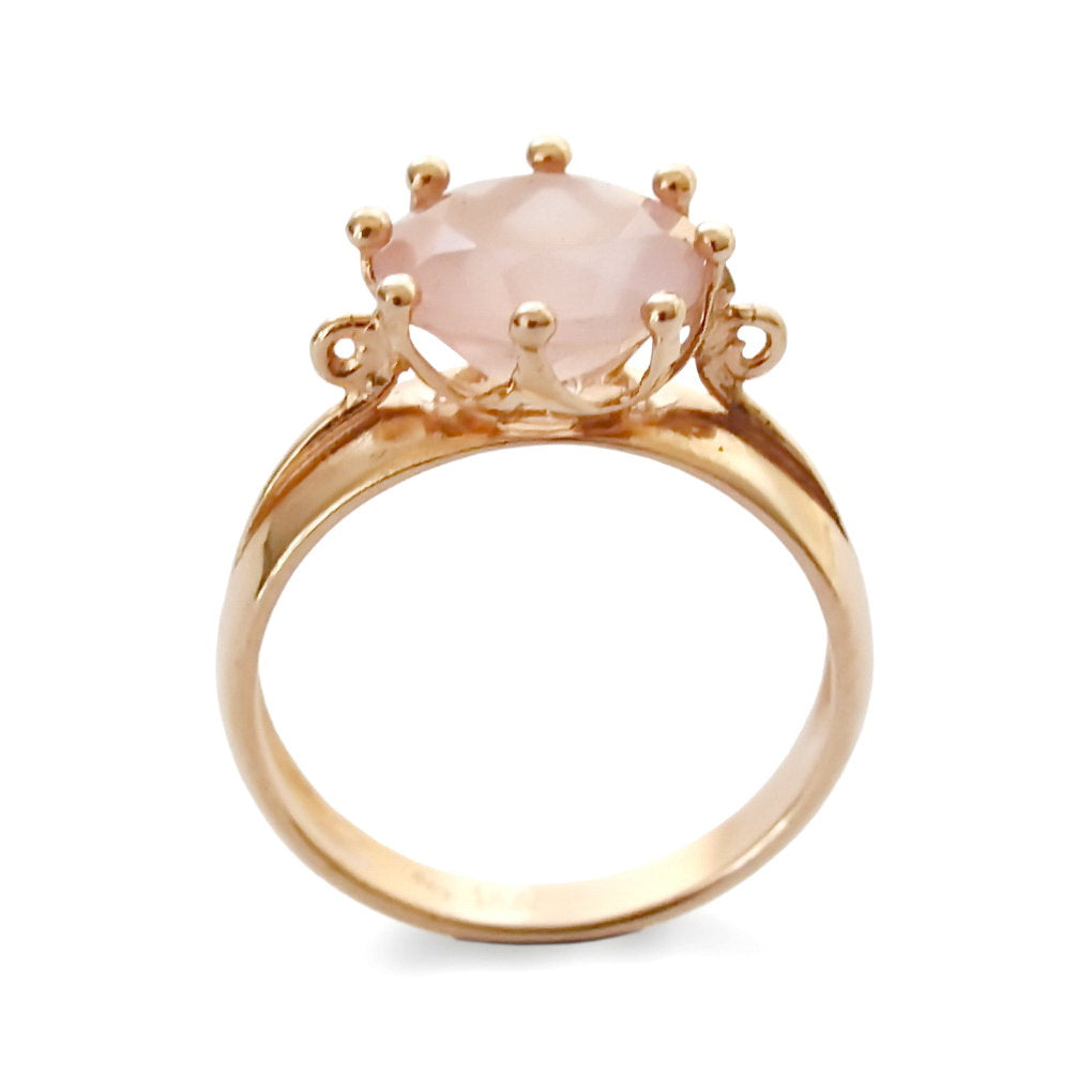 RG1503-1 Gold crown Rose Quartz ring