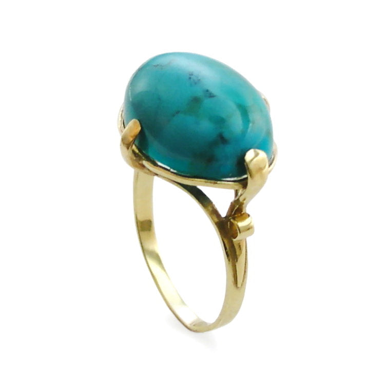 RG1216T Large Turquoise and gold ring