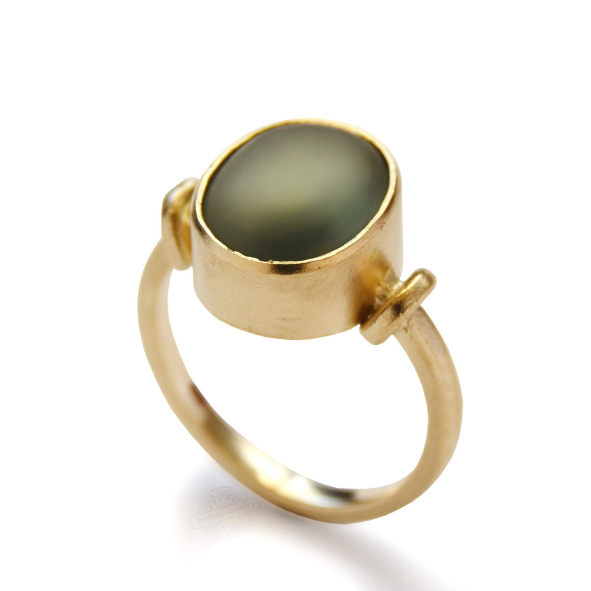 RG1090-2 Rustic Green Quartz gold ring