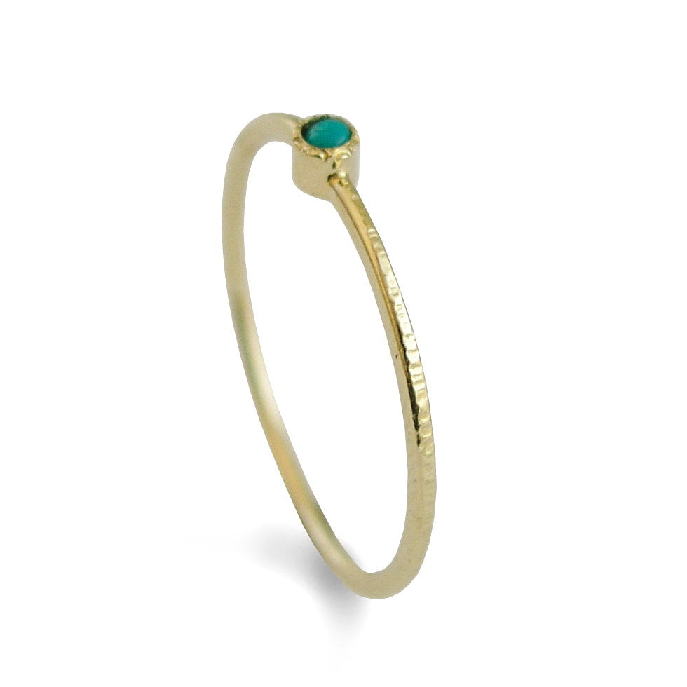 RG1806-3 Tiny Turquoise gold ring