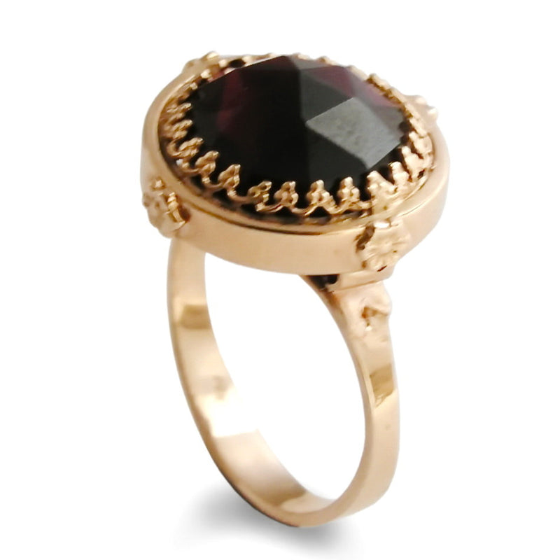 RG1247 Victorian crown Garnet ring