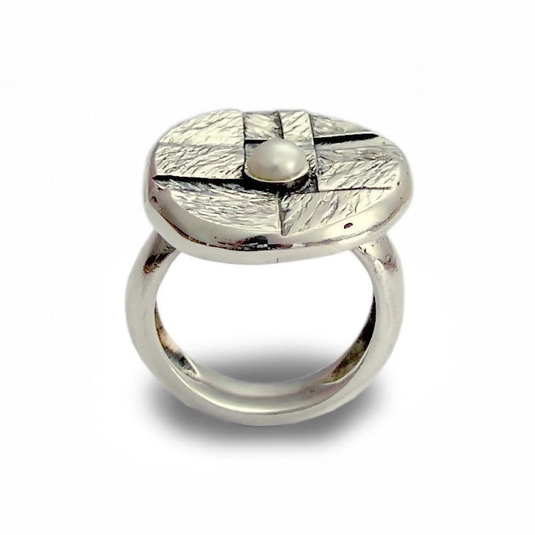 R1517 Pearl Mondrian ring