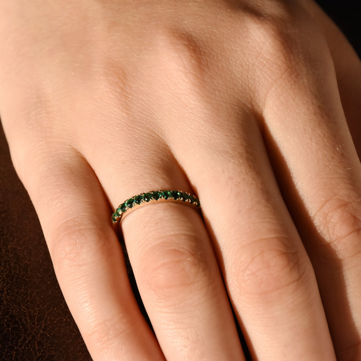 RG1811-3 Half Eternity Garnet Ring