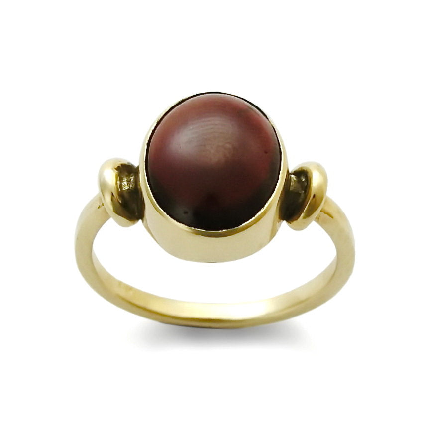 RG1090 Rustic Garnet gold ring