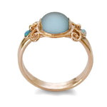 RG1399-3 Blue Quartz and Opals butterfly ring
