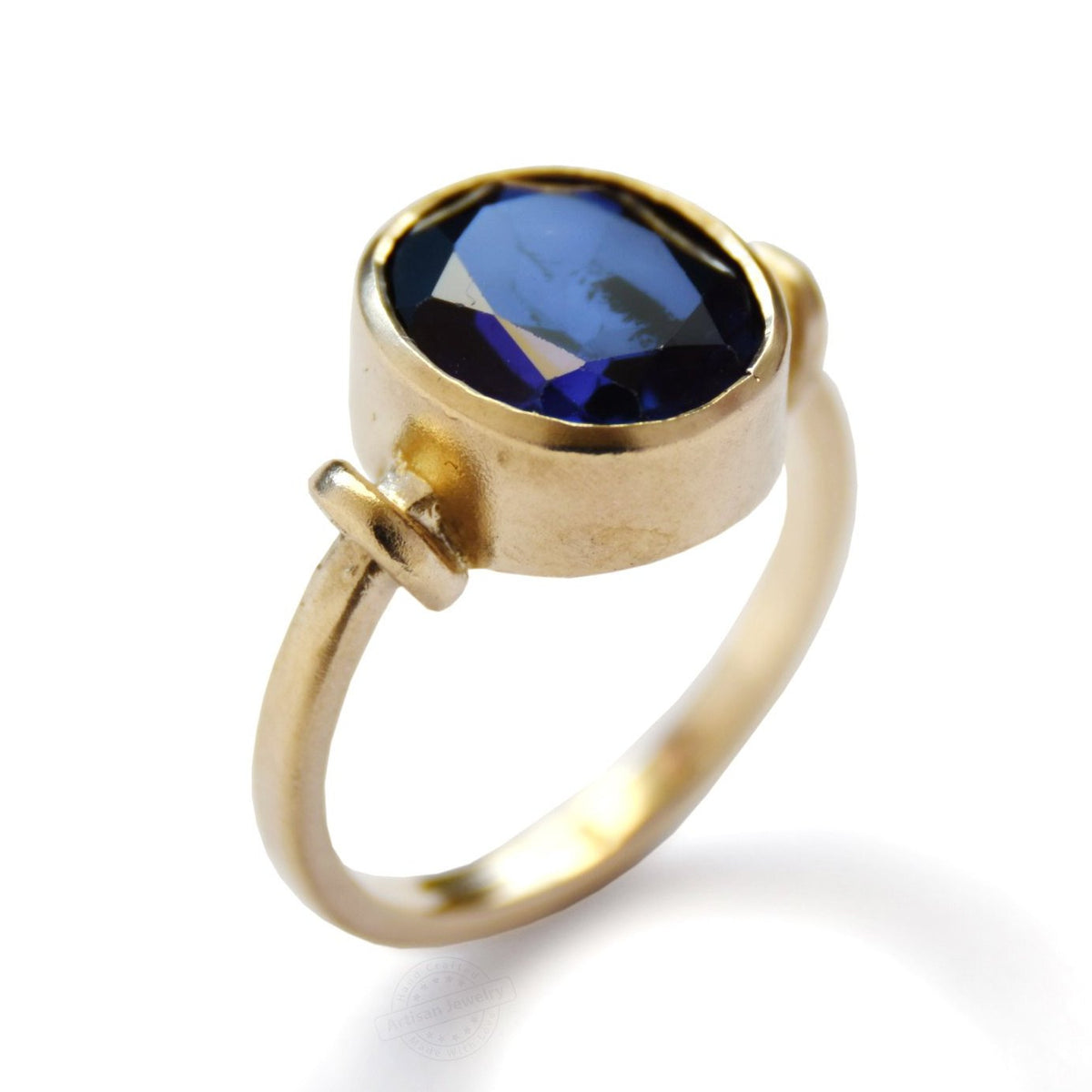 RG1090-2 Matte gold and Sapphire Ring