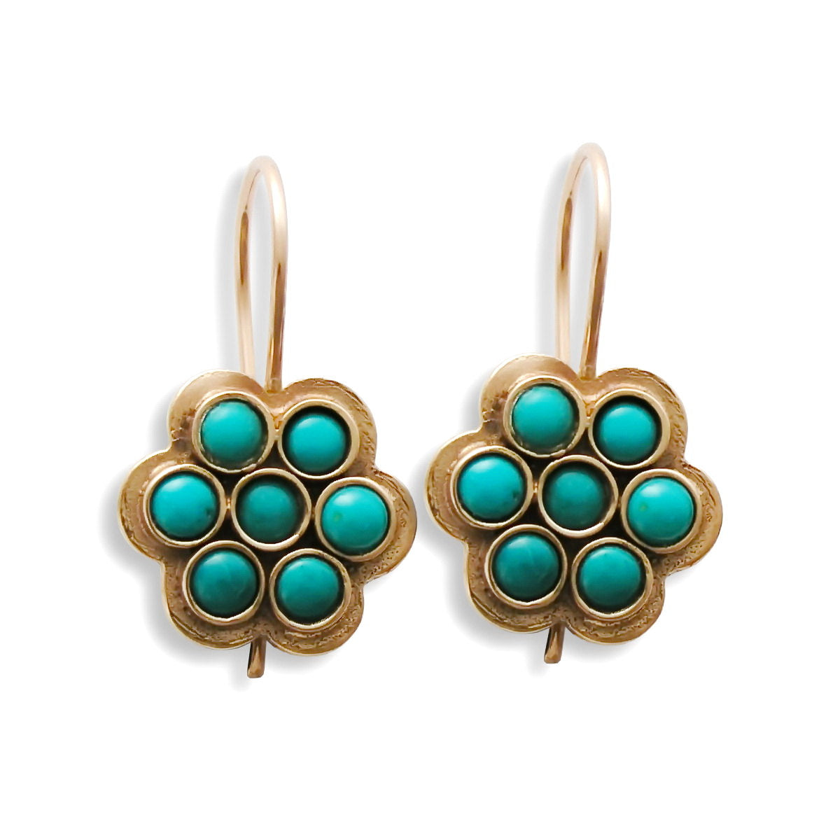 EG0734 Moroccan flower Turquoise earrings