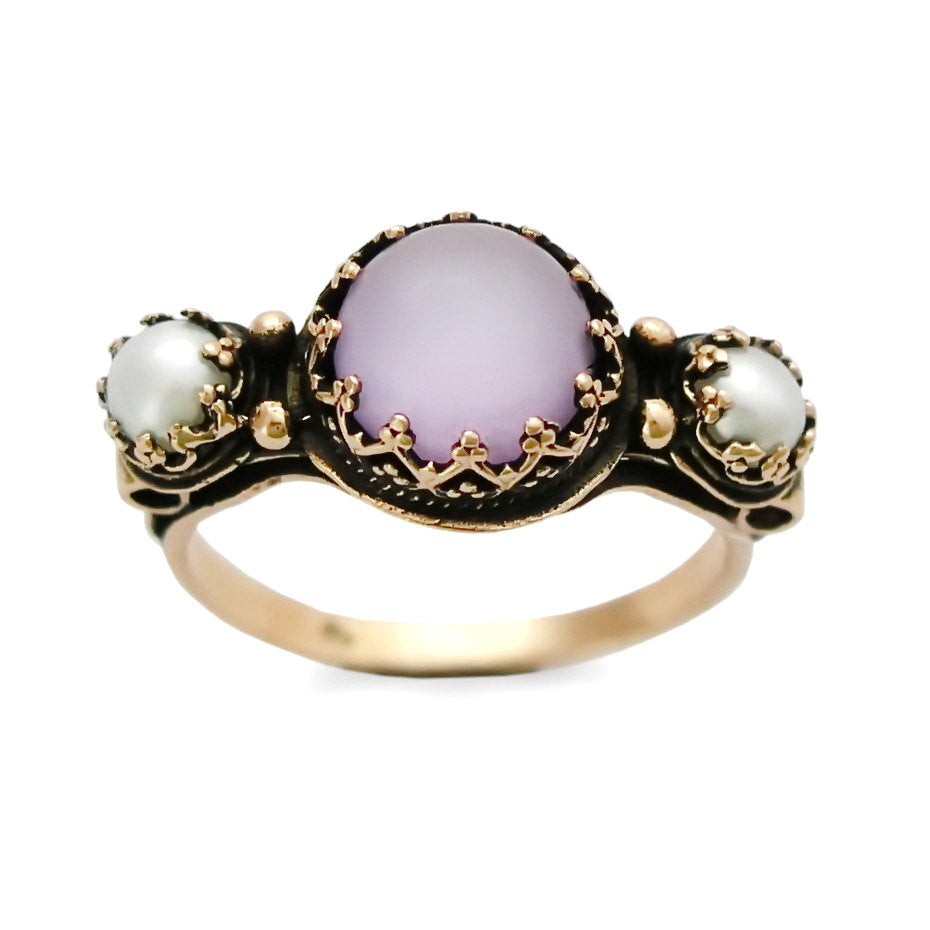 RG1131 Purple stone and Pearls Majestic ring