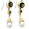 EG0759F Yellow gold gemstones dangle earrings