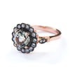 RG1812 Green Amethyst and Rose Gold flower ring